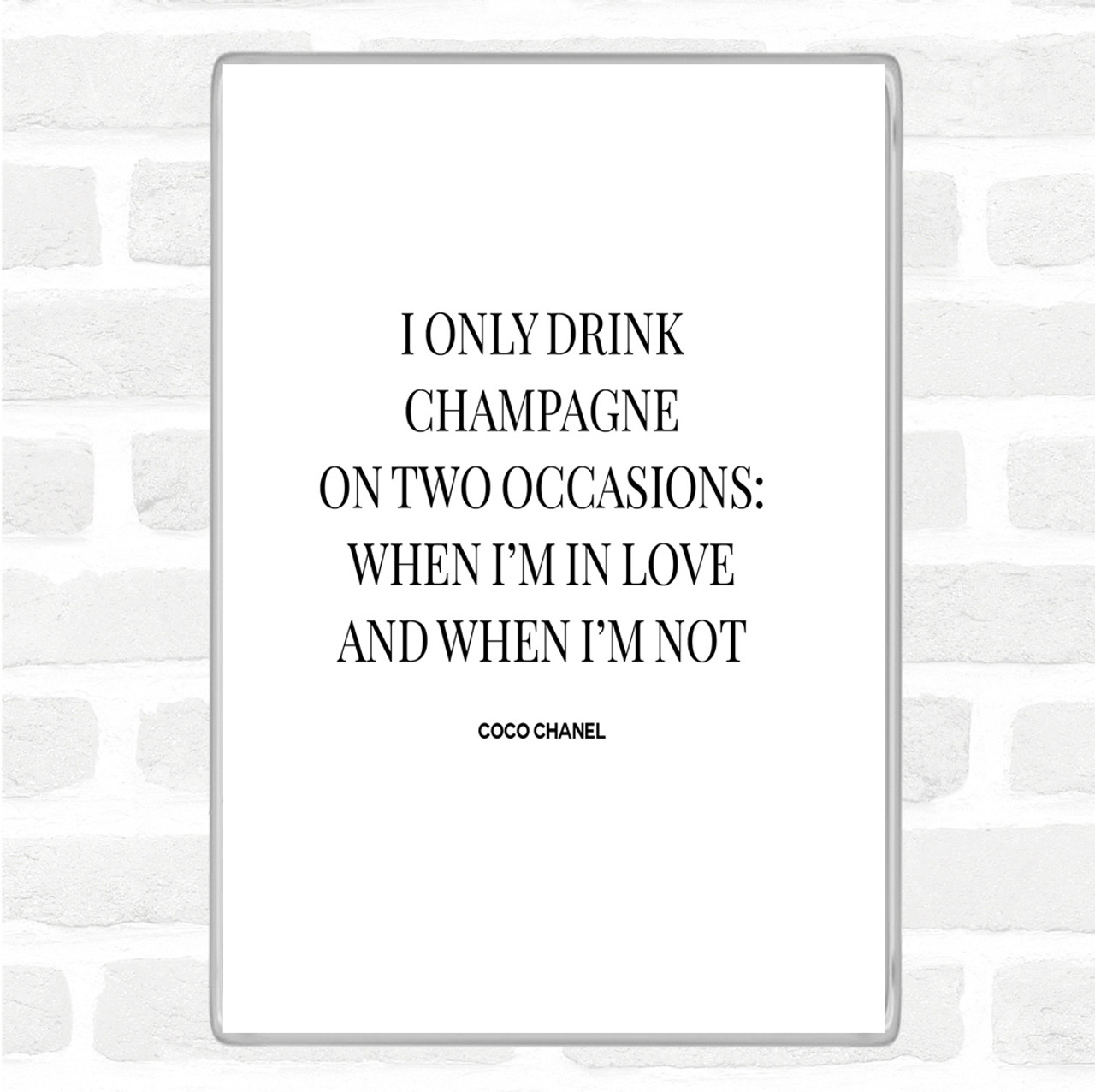 Blue Coco Chanel Drink Champagne Quote Wall Art Print