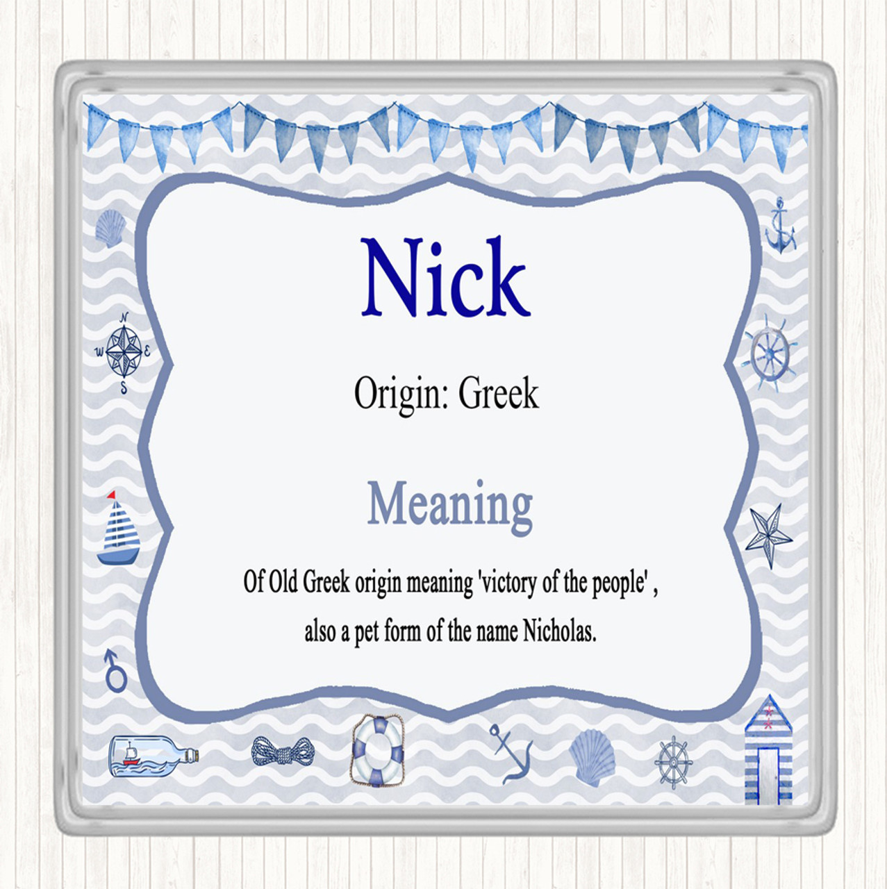 Brandon Name Meaning Drinks Mat Coaster Nautical