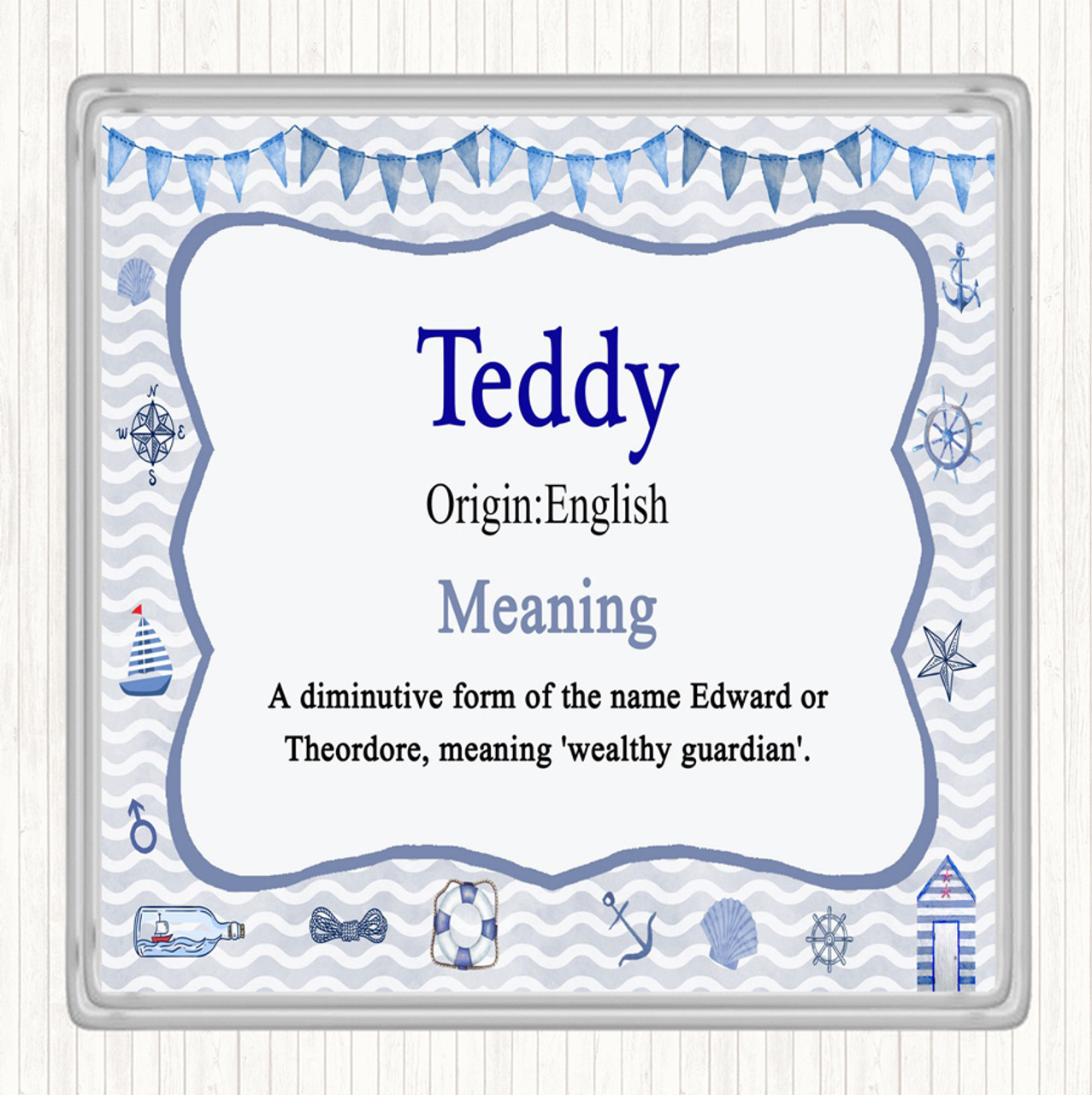 Teddy Name Meaning Drinks Mat Coaster Nautical The Card Zoo - teddy guardian roblox