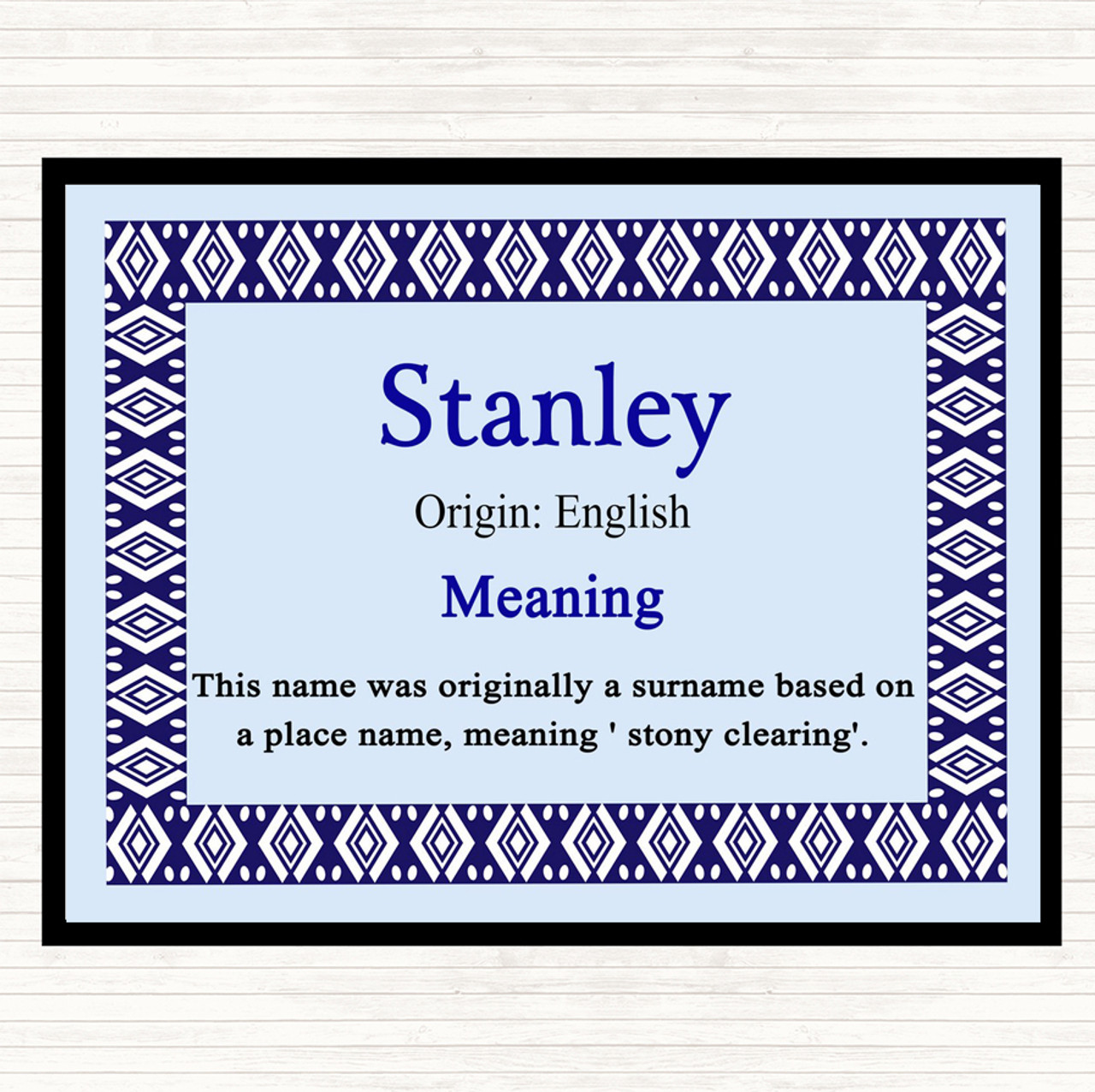 Stanley Name Meaning Dinner Table Placemat Nautical