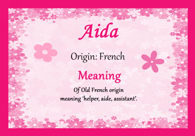 Aida Personalised Name Meaning Certificate ubicaciondepersonas.cdmx