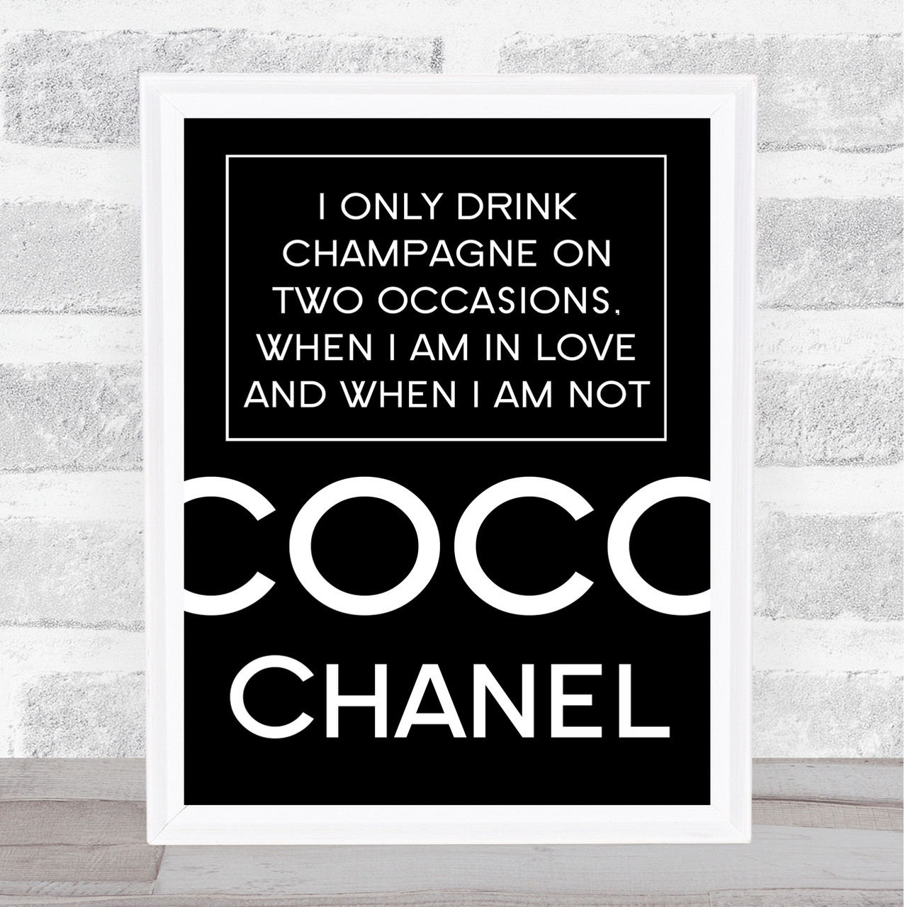 I Only Drink Champagne Quote by Coco Chanel A6 5x7 A5  Etsy UK