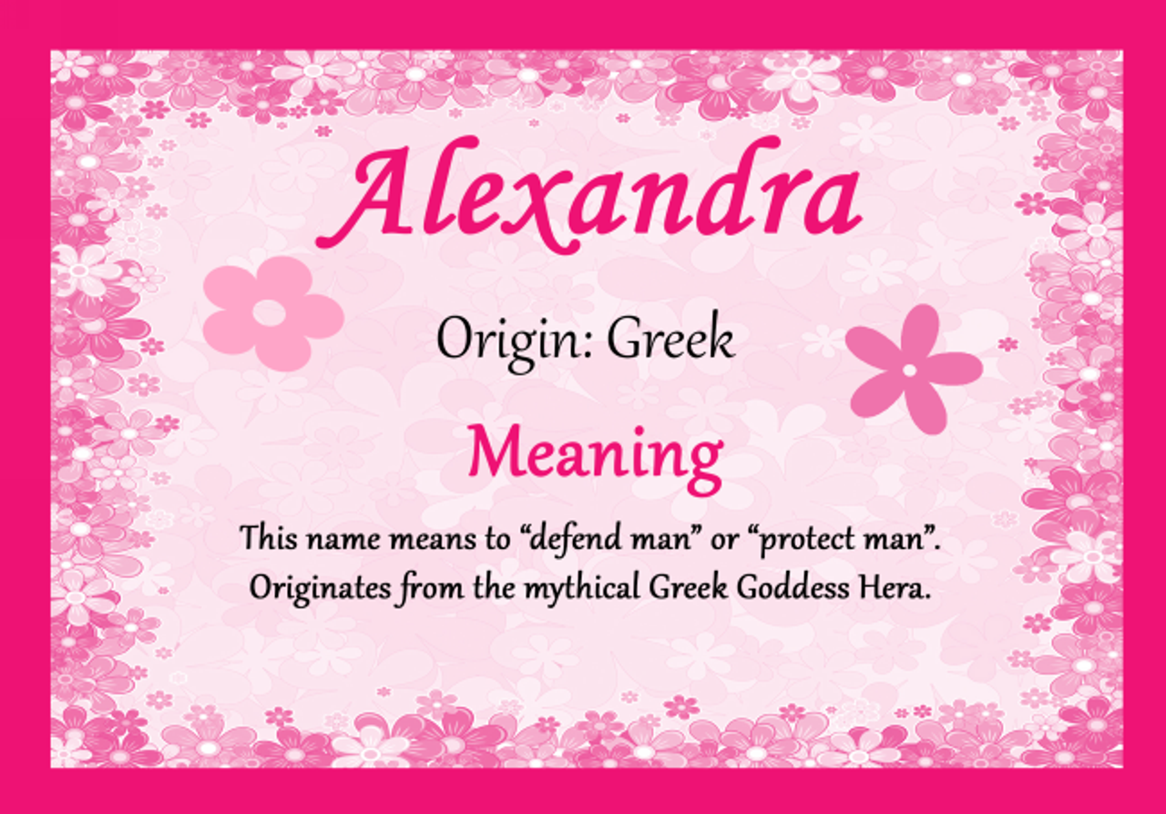 Alexandra Personalised Name Meaning Certificate The Card Zoo Alexandra Personalised Name Meaning Certificate The Card Zoo