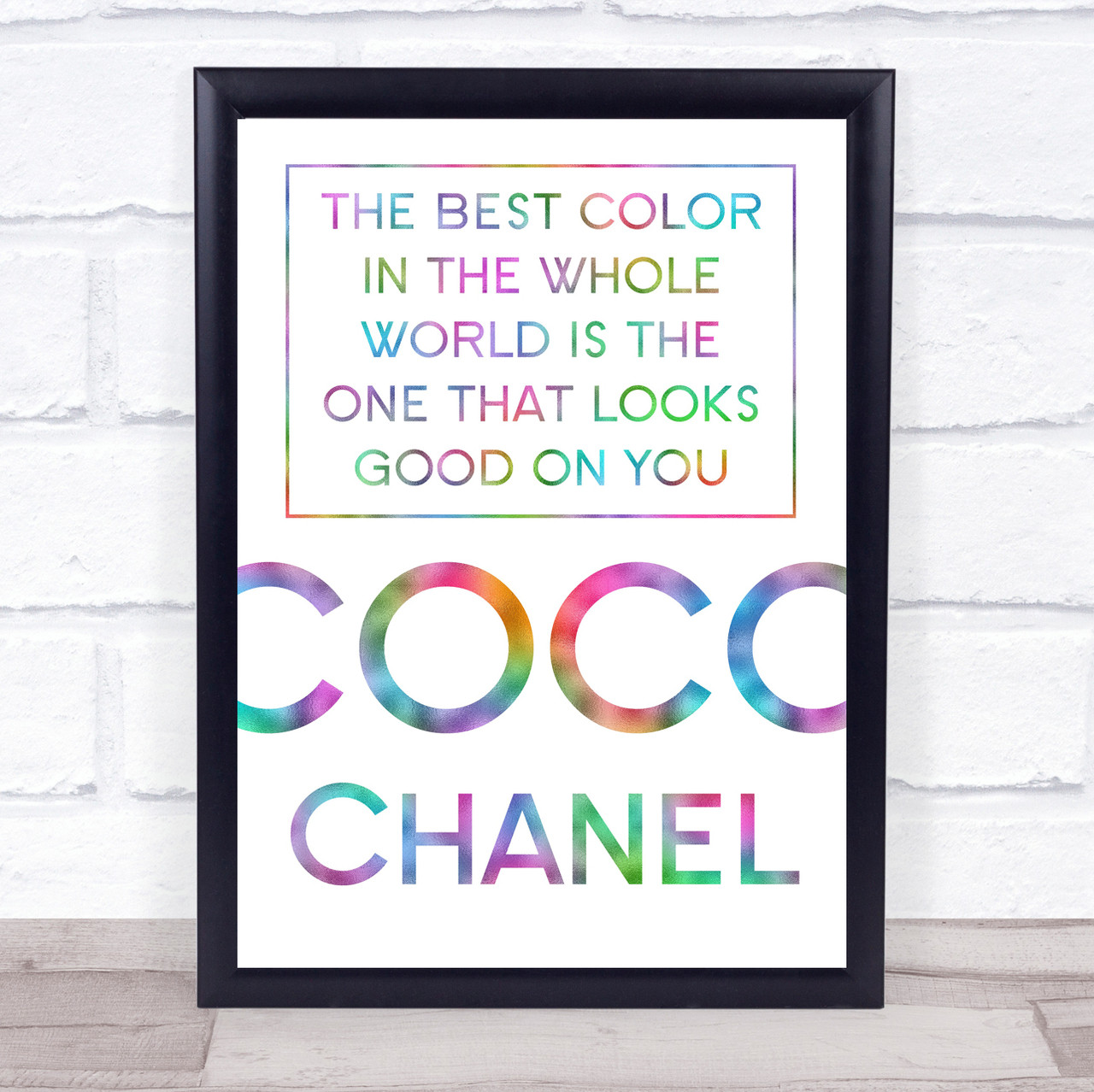 Rainbow Coco Chanel Best Colour Quote Wall Art Print - The Card Zoo