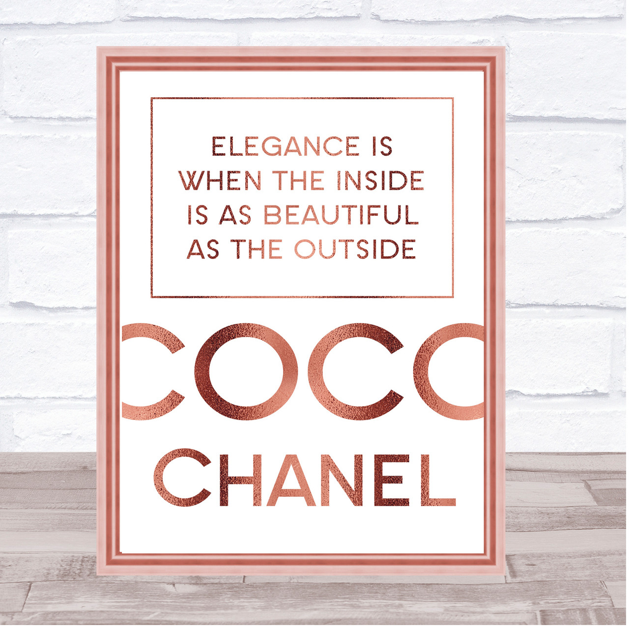 Coco Chanel Elegance Quote Art Print
