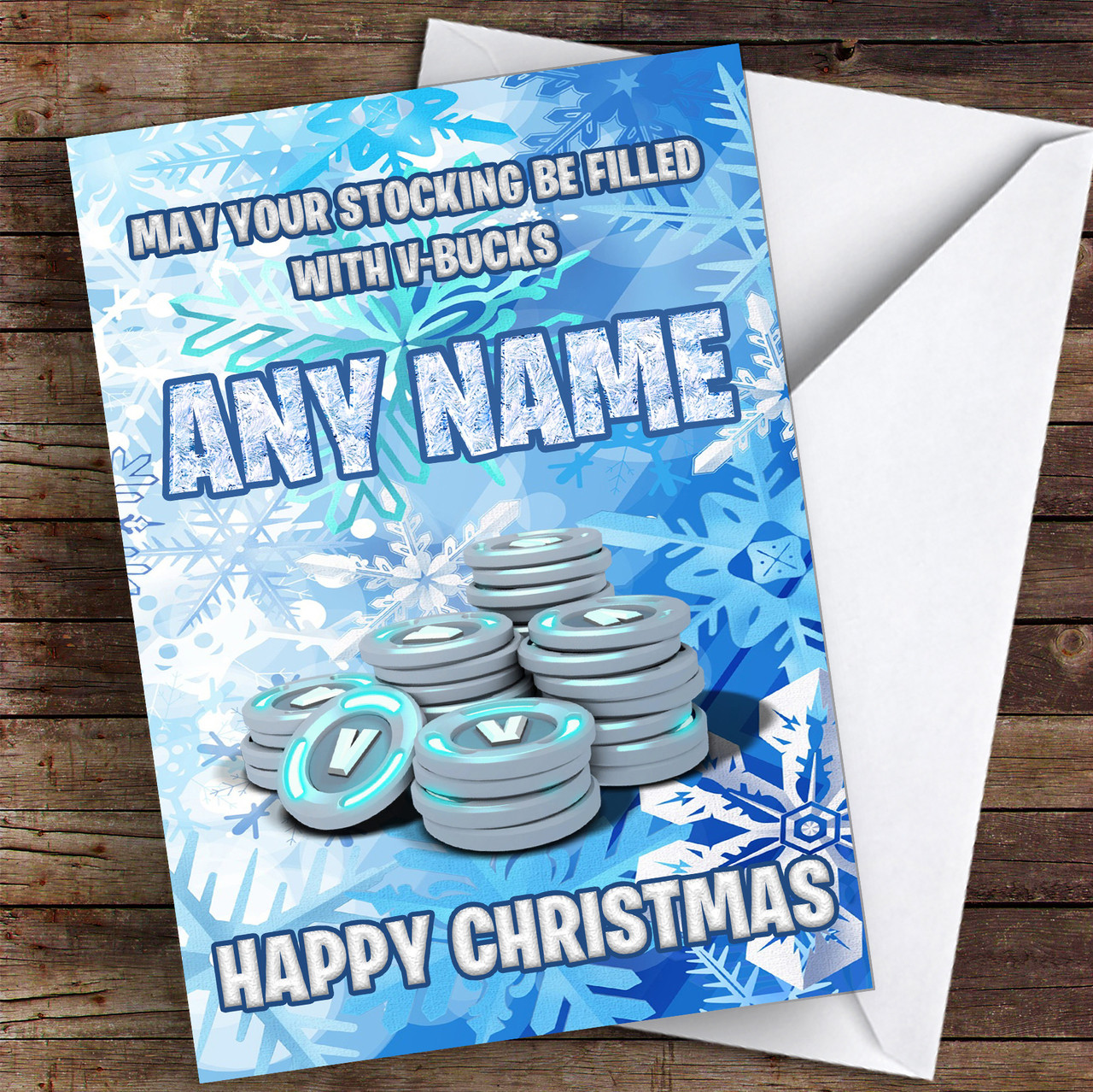 Funny Fortnite Vbucks Personalised Children's Christmas Card - The Card Zoo