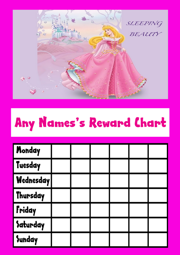 disney princess reward chart printable