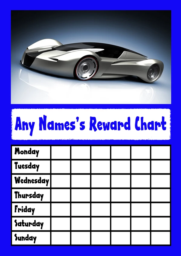 Supercar Star Sticker Reward Chart - The Card Zoo