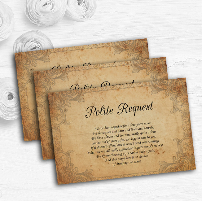 Classic Vintage Shabby Chic Postcard Custom Wedding Gift Money Poem Cards The Card Zoo