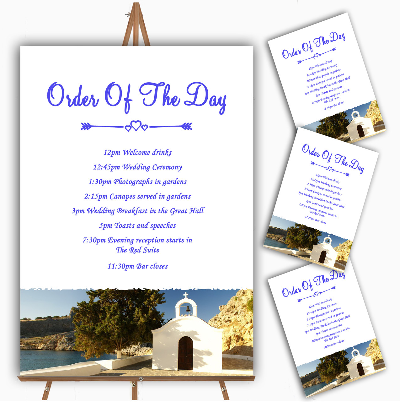 St Pauls Lindos Rhodes Personalised Wedding Stationery Thank You