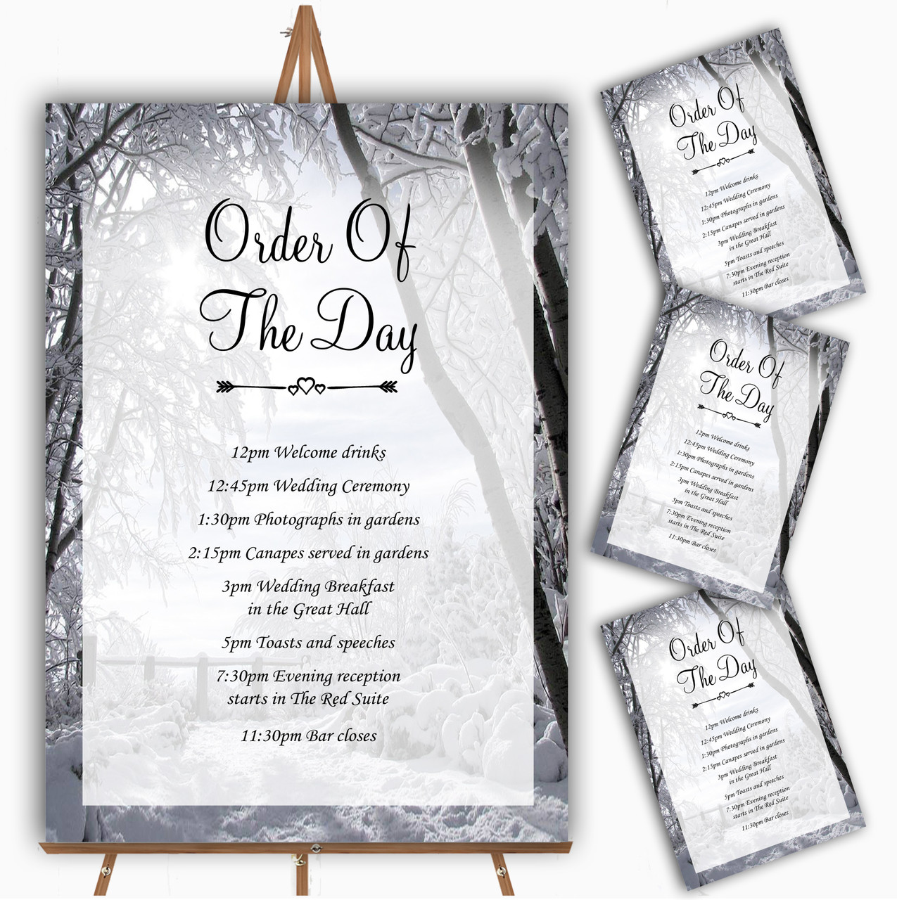 Winter Wedding Snow Scene Personalised Wedding Invitations Home