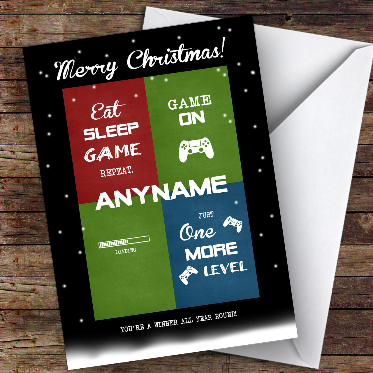 Gaming Puns Hobbies Personalised Christmas Card - The Card Zoo