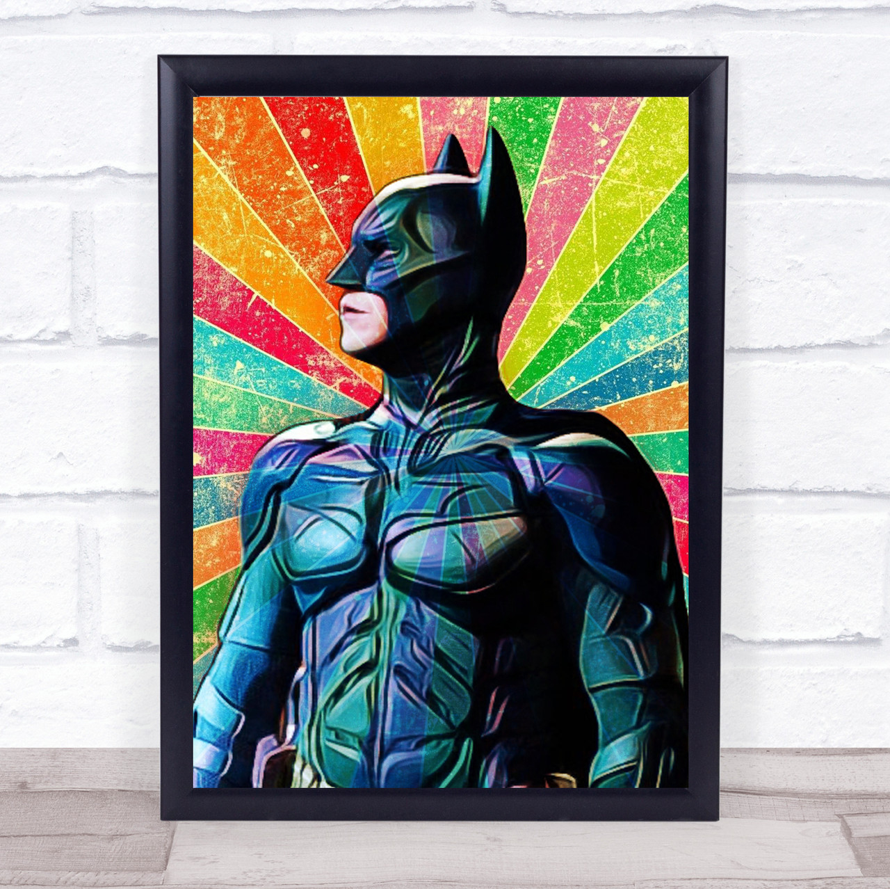 Dark Knight Batman Colour Funky Framed Wall Art Print - The Card Zoo