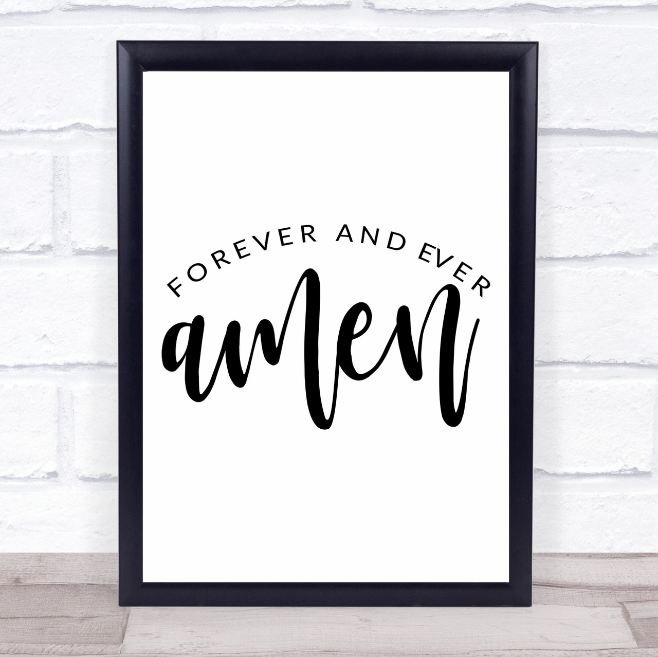 Christian Prayer Forever Amen Quote Typography Wall Art Print