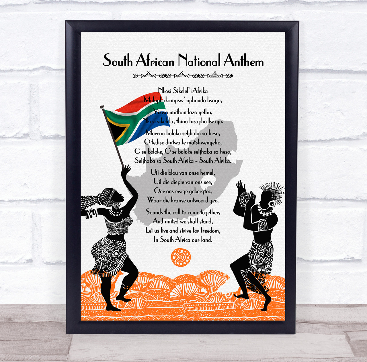 National Anthem Of South Africa Festival Flag Wall Art Print - The