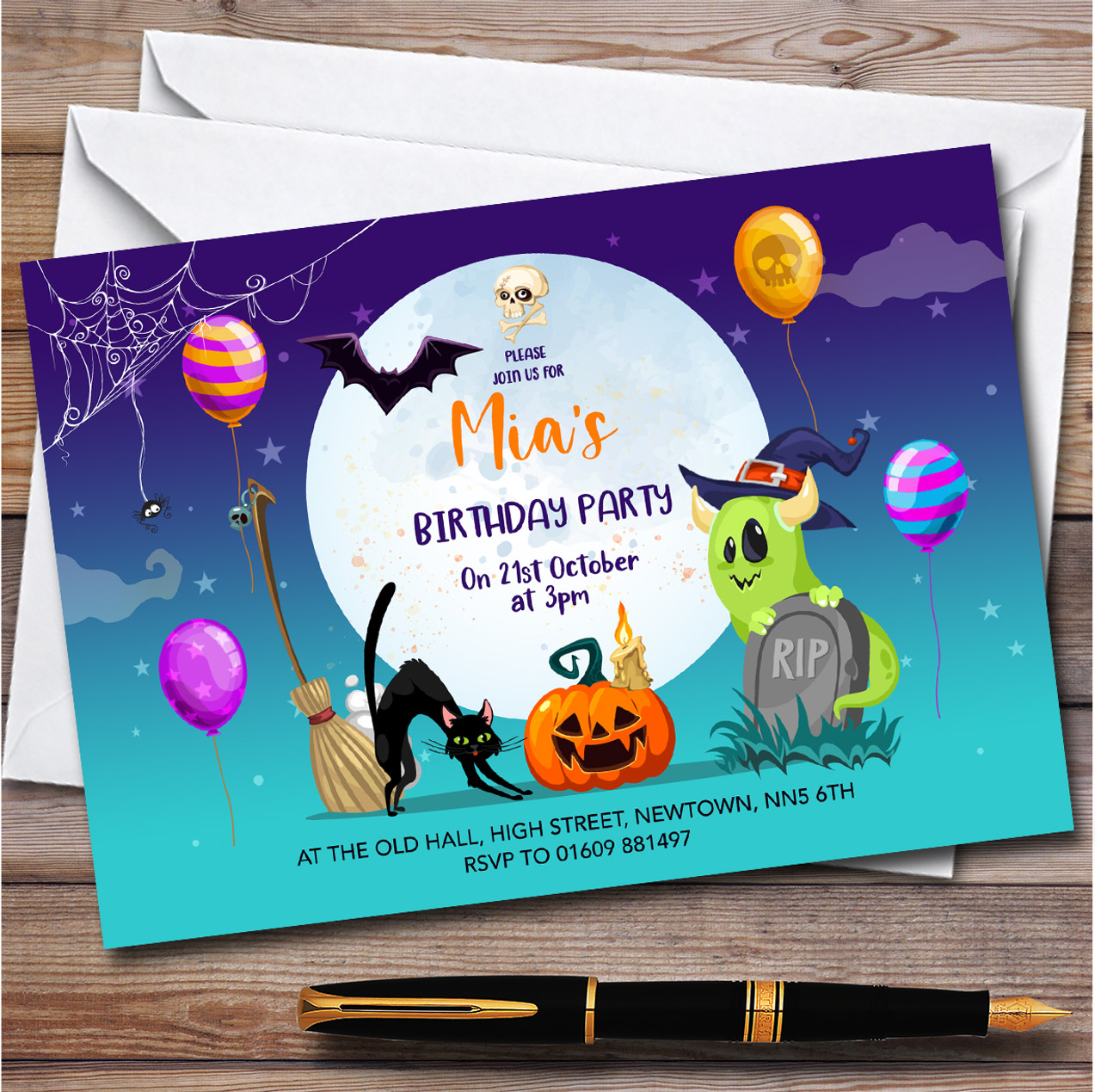 october-halloween-spooky-personalised-children-s-kids-birthday-party-invitations-the-card-zoo for Free Printable Halloween Birthday Party Invitations October Halloween Spooky Personalised Children's Kids Birthday Party Invitations - The Card Zoo for Free Printable Halloween Birthday Party Invitations