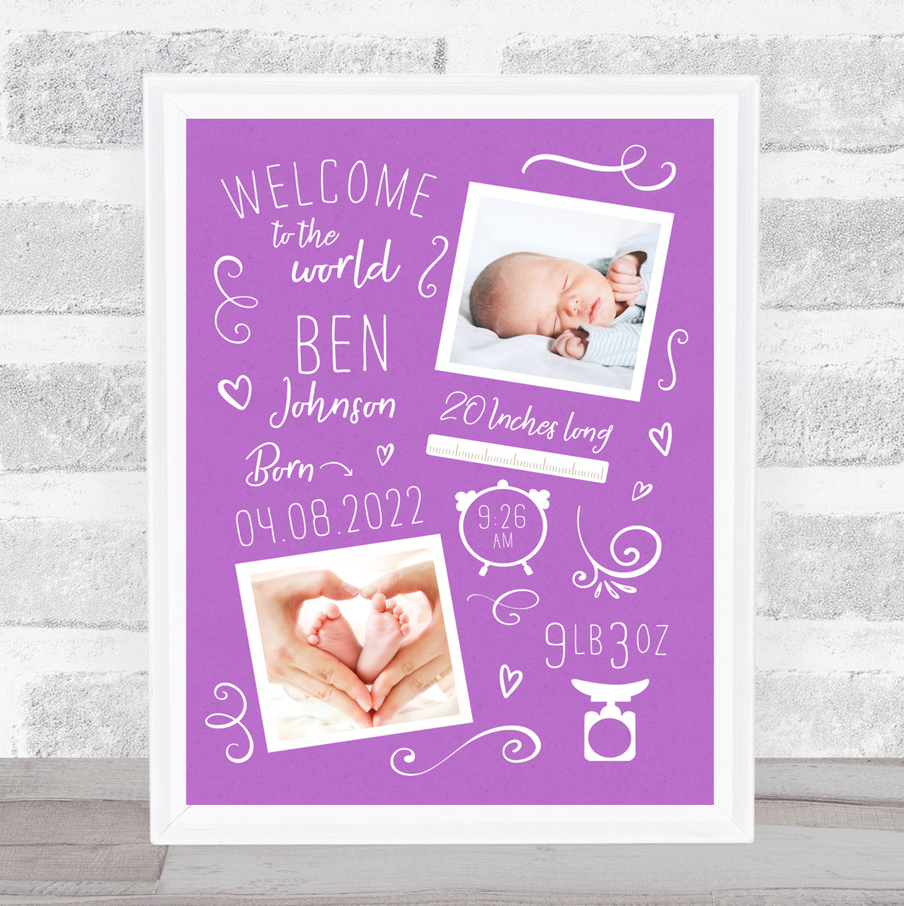 baby birth print template