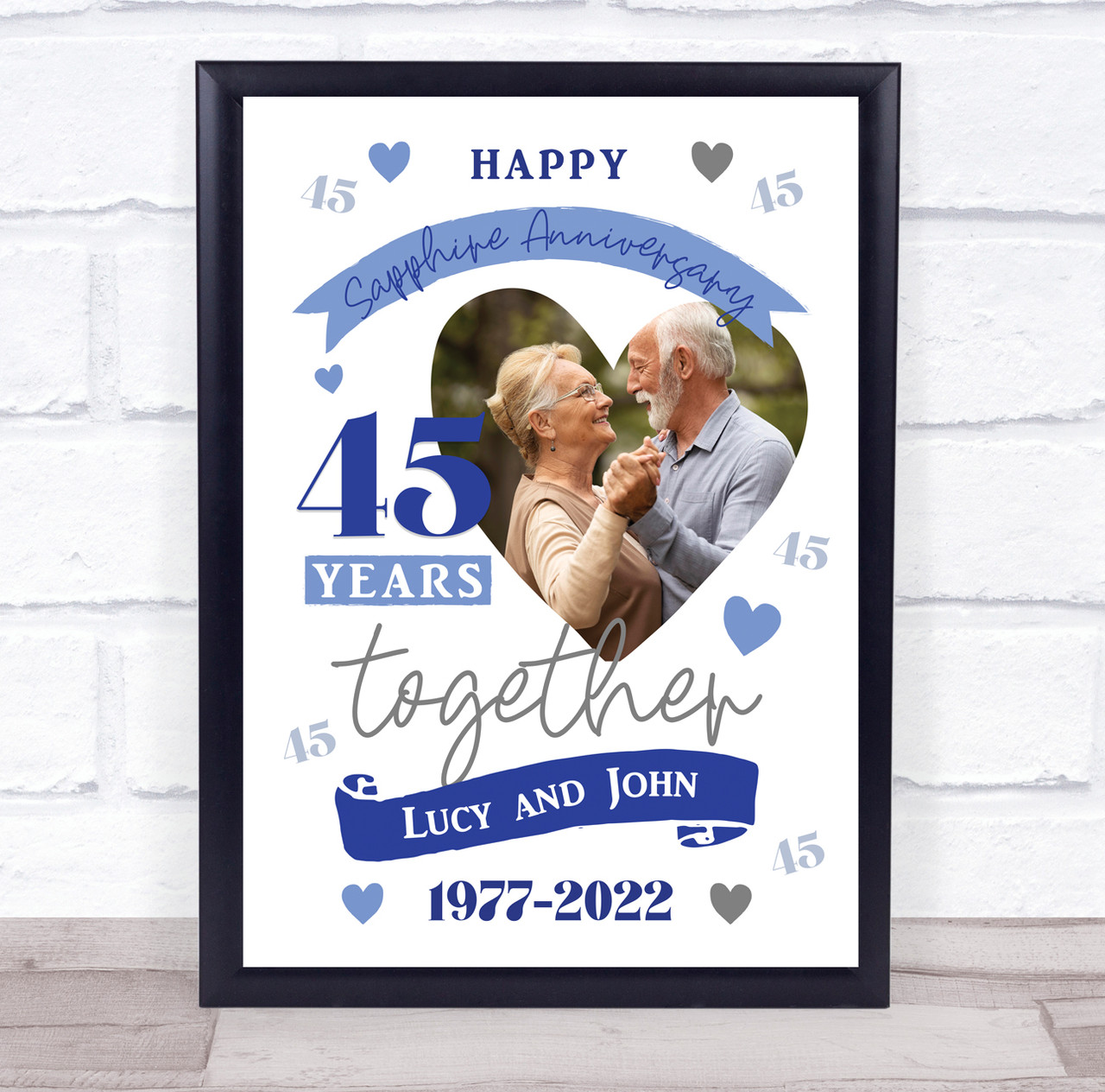 45 Years Together 45th Wedding Anniversary Sapphire Photo Gift