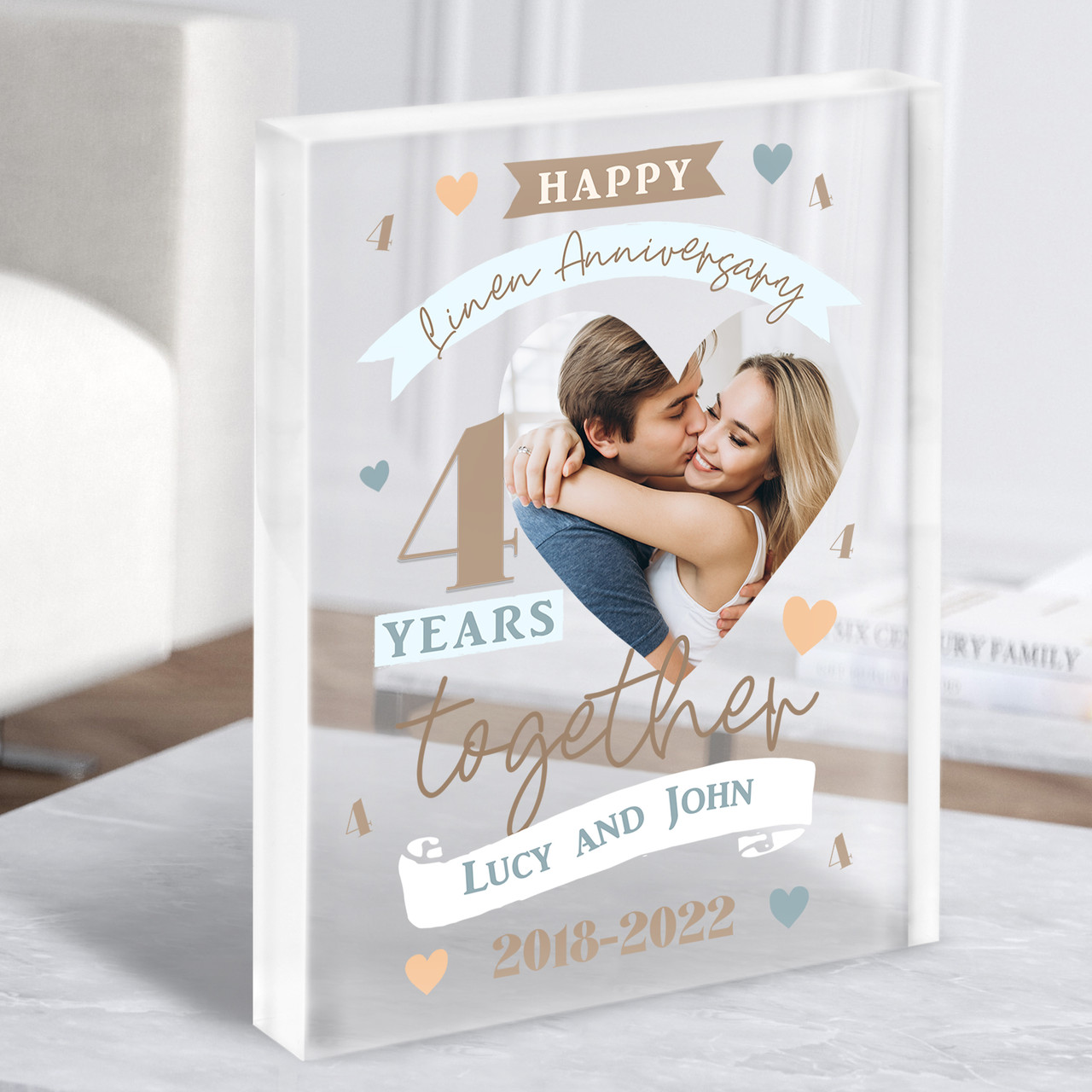 Personalised Anniversary Gift Wooden Plaque Years Together Couple Gifts Oak  Cute | eBay