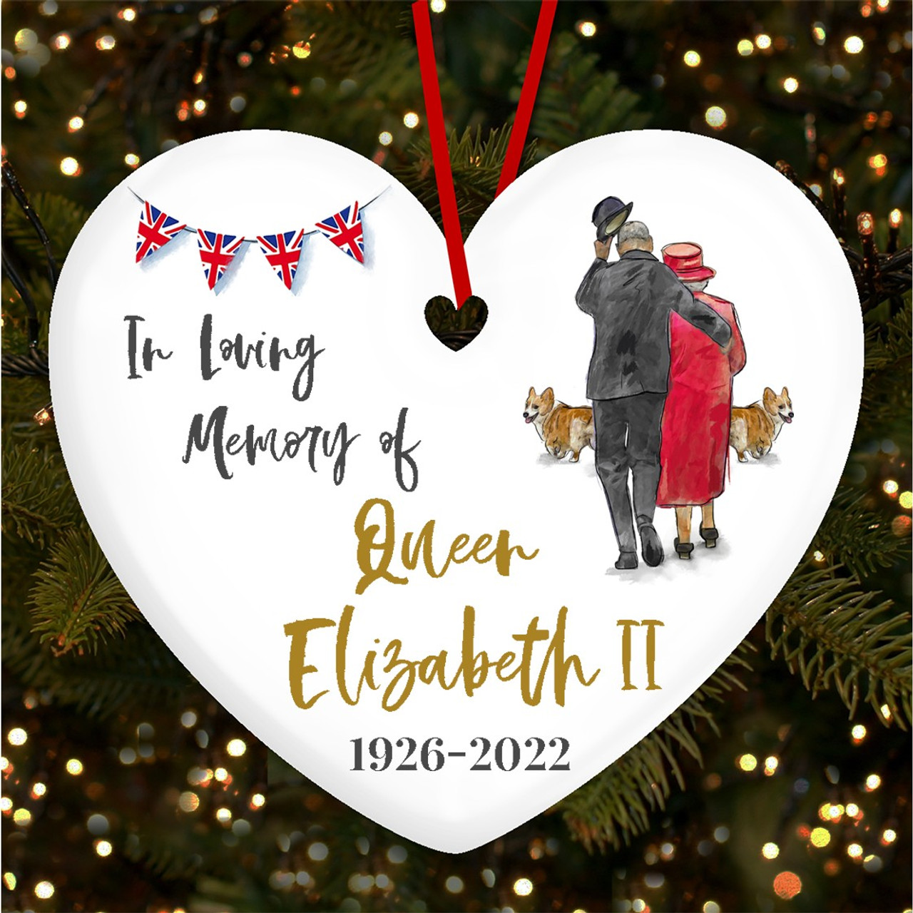 Queen Elizabeth Memorial Philip Personalised Christmas Tree ...