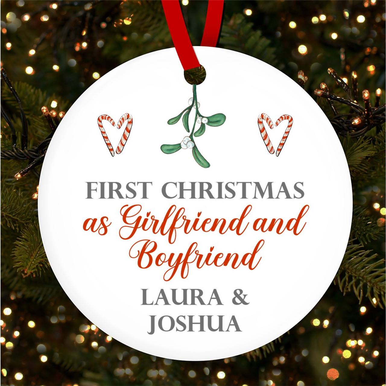 Boyfriend and girlfriend first sales christmas ornament