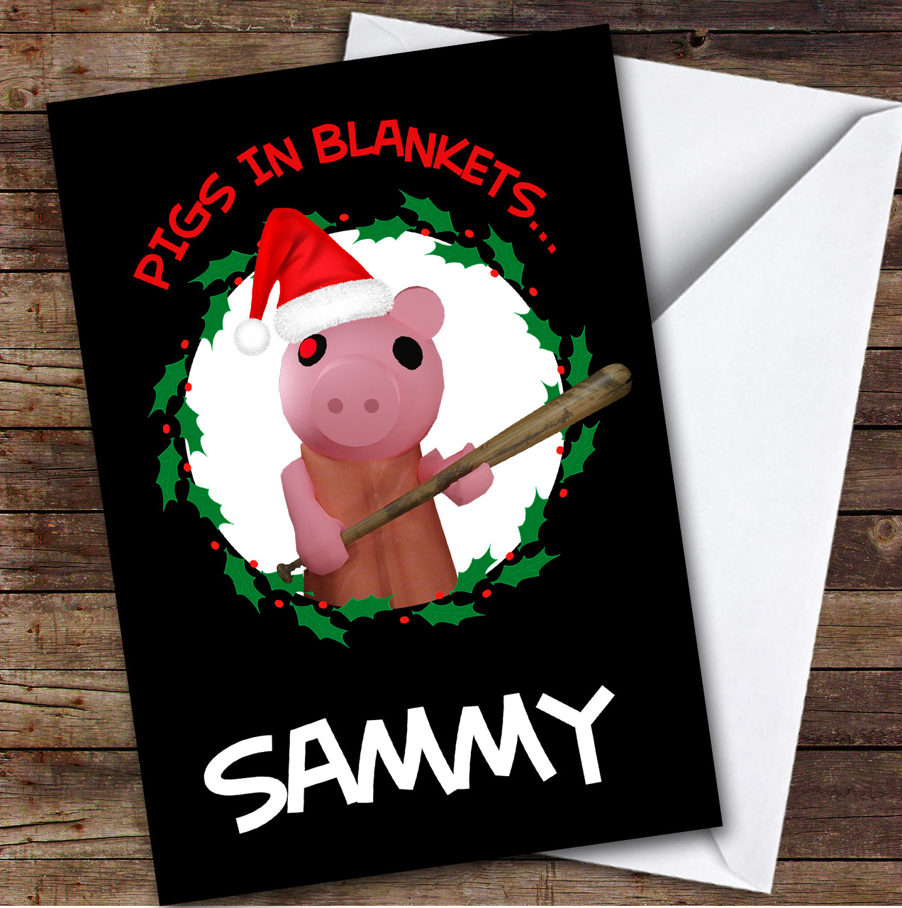 Printable Piggy Christmas Card