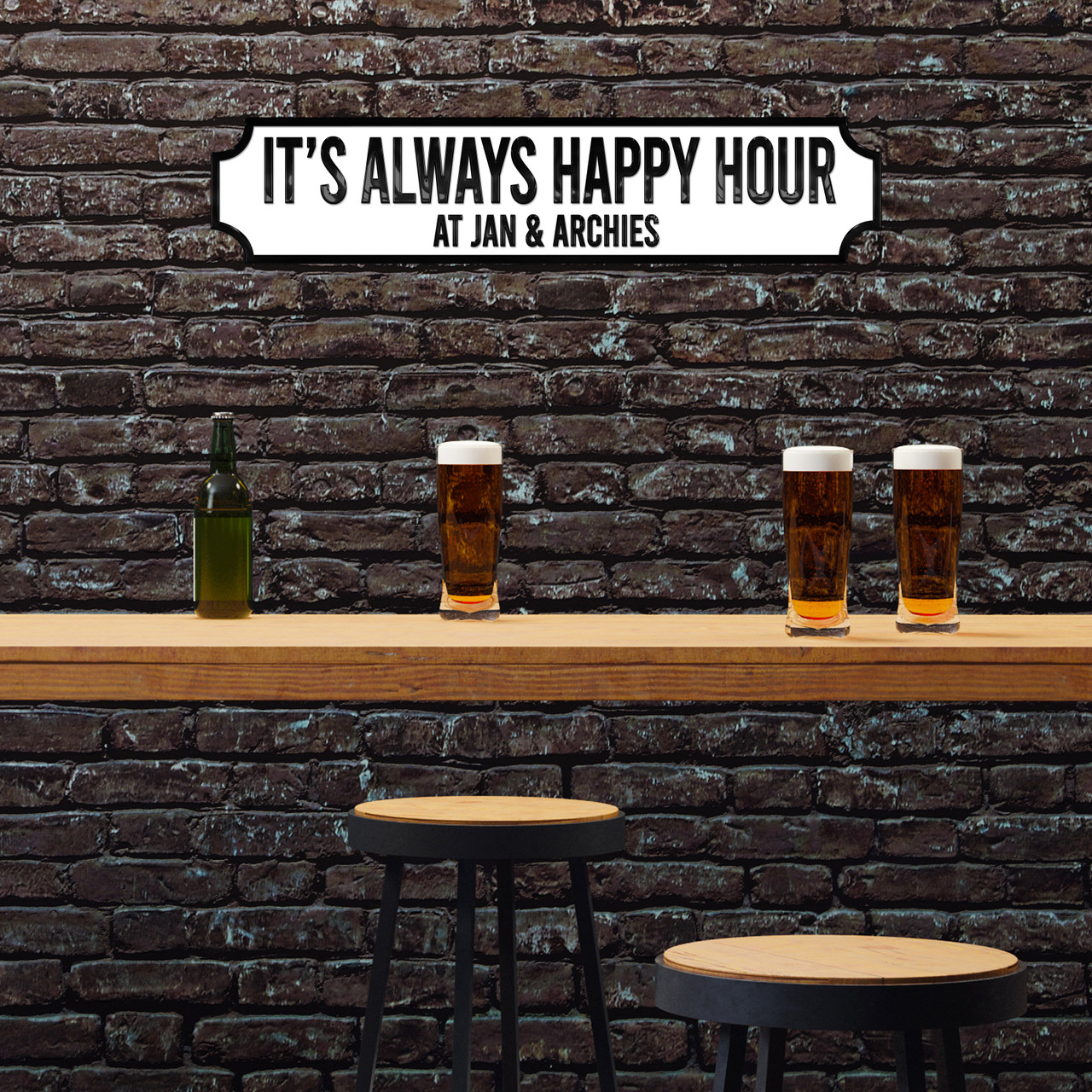 always happy hour☀️ Always happy hour 5 o'clock somewhere' sign - Java Art