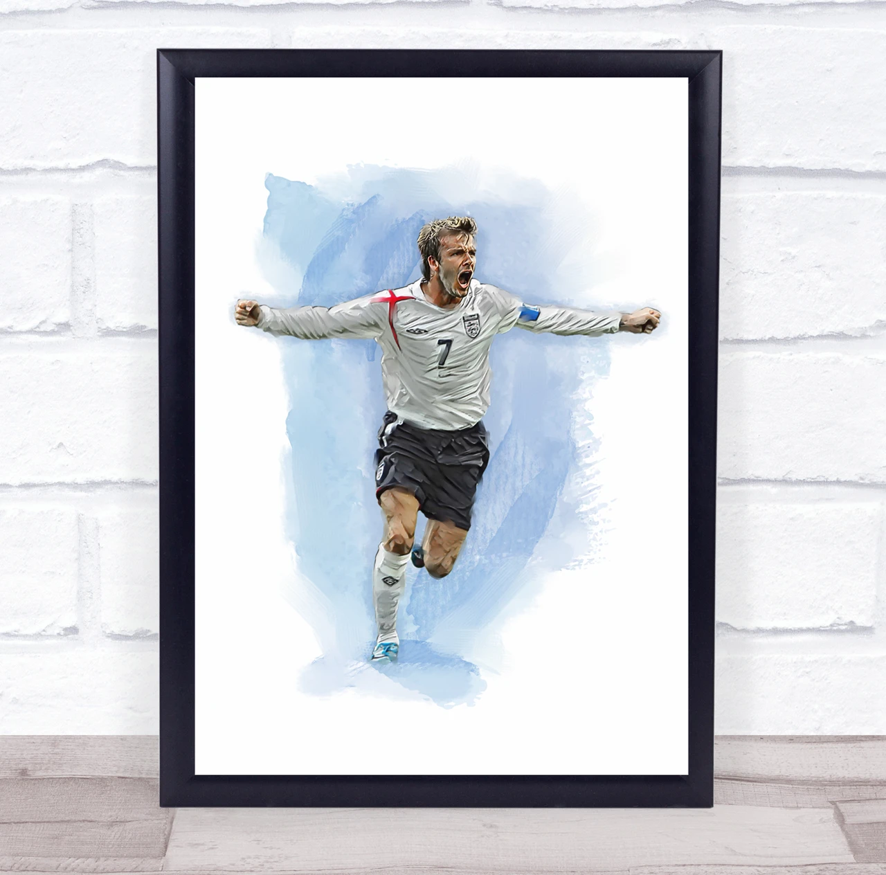 Footballer David Beckham Football Player Watercolour Wall Art Print ...