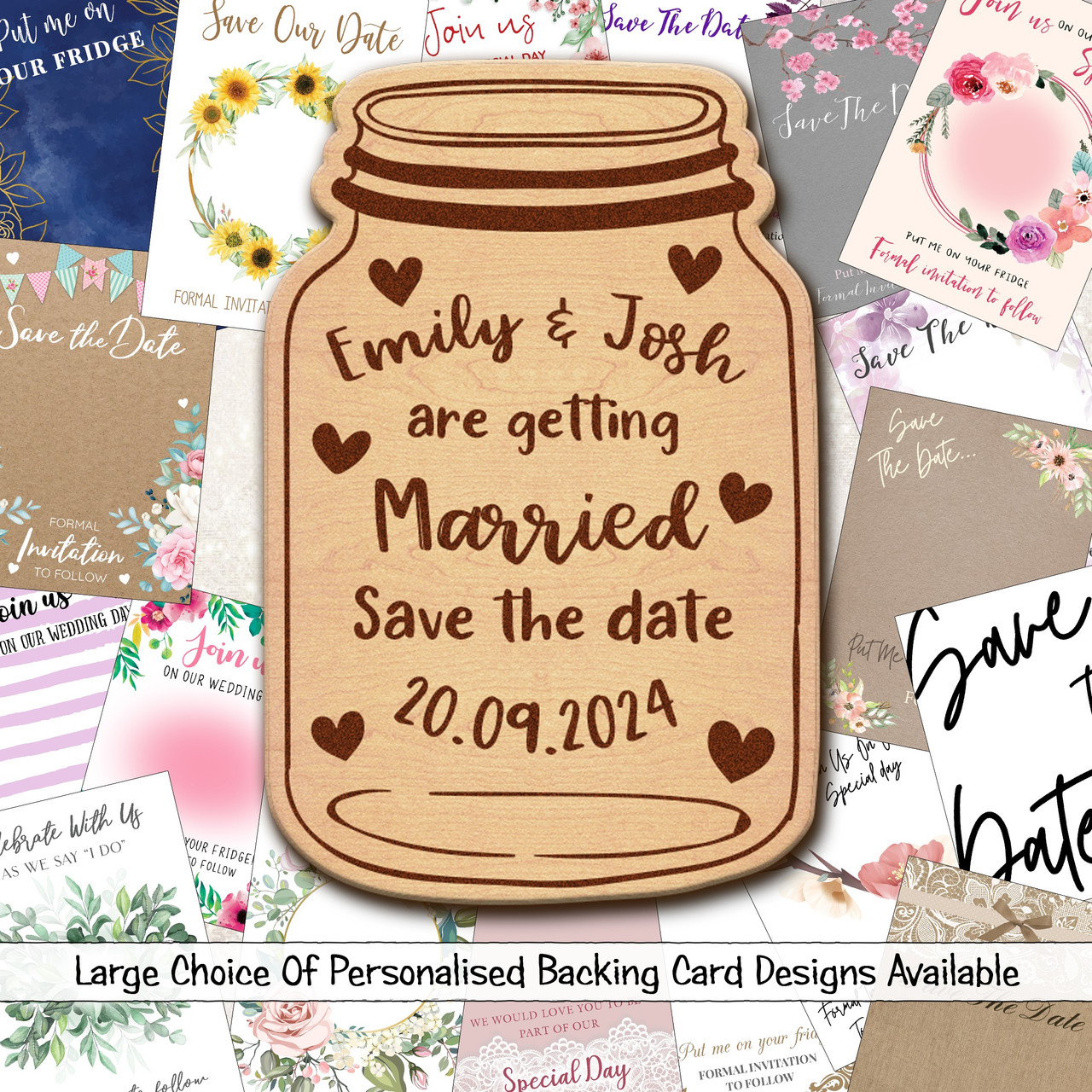 Personalized Mason Jar Save the Date Magnets