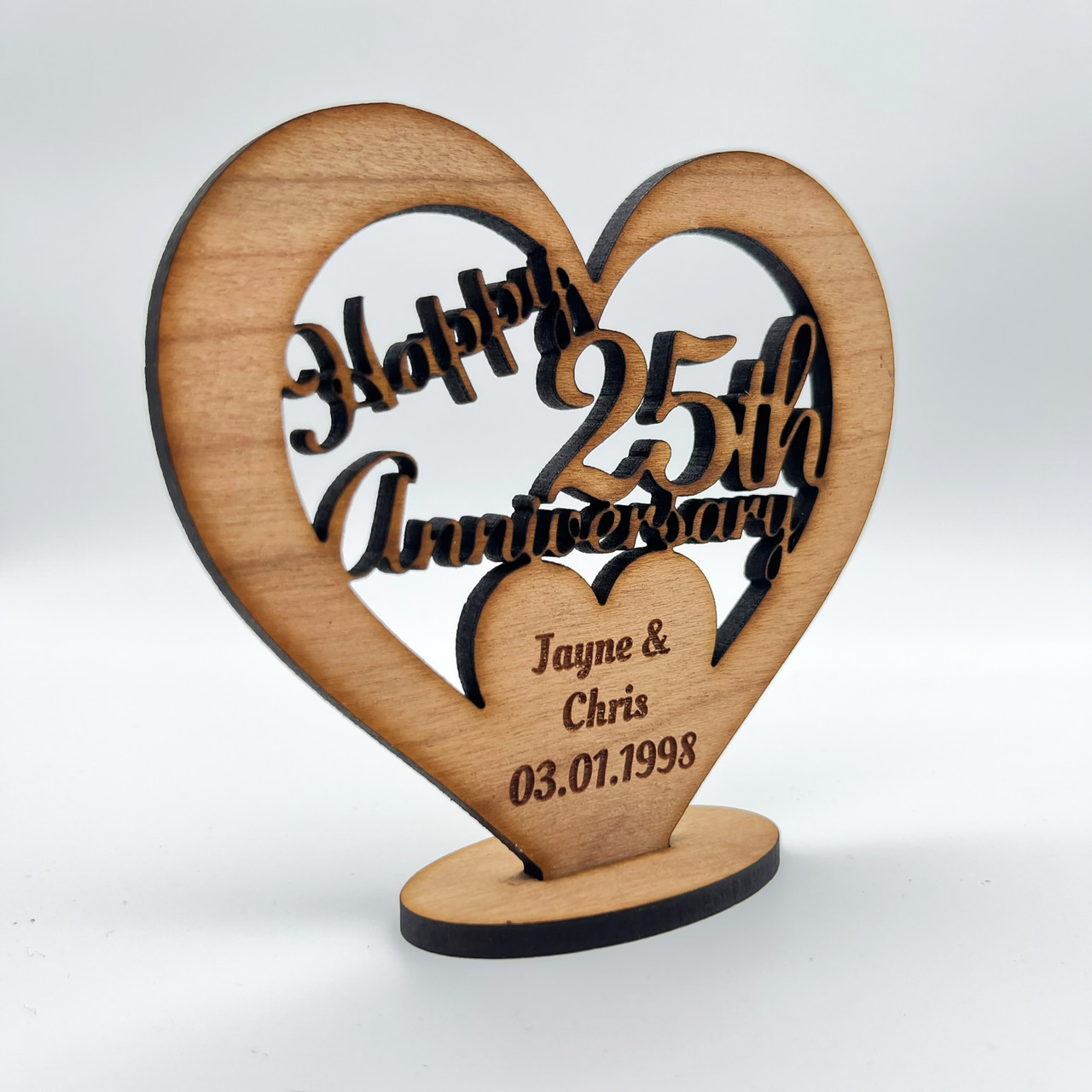 Buy Personalised 25th Anniversary Clock- MDF Round online at best discounts.