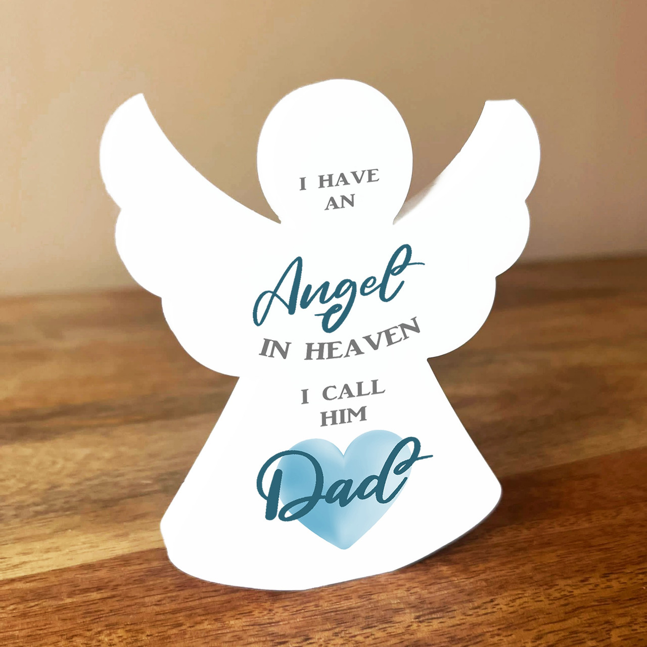 Angel In Heaven Dad Blue Heart Memorial Angel Memory Memorial