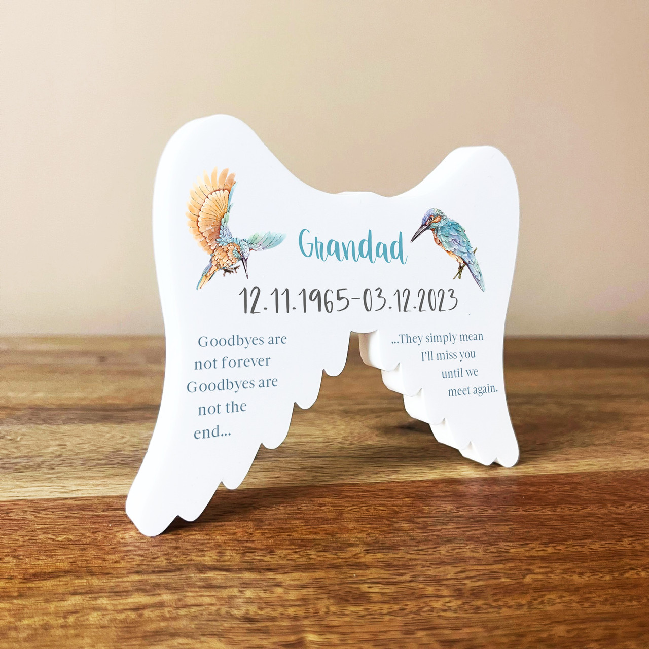 Personalized Memorial Photo Butterfly Acrylic Plaque - Memorial Gift Idea For Christmas - Goodbyes Are Not Forever main image 0