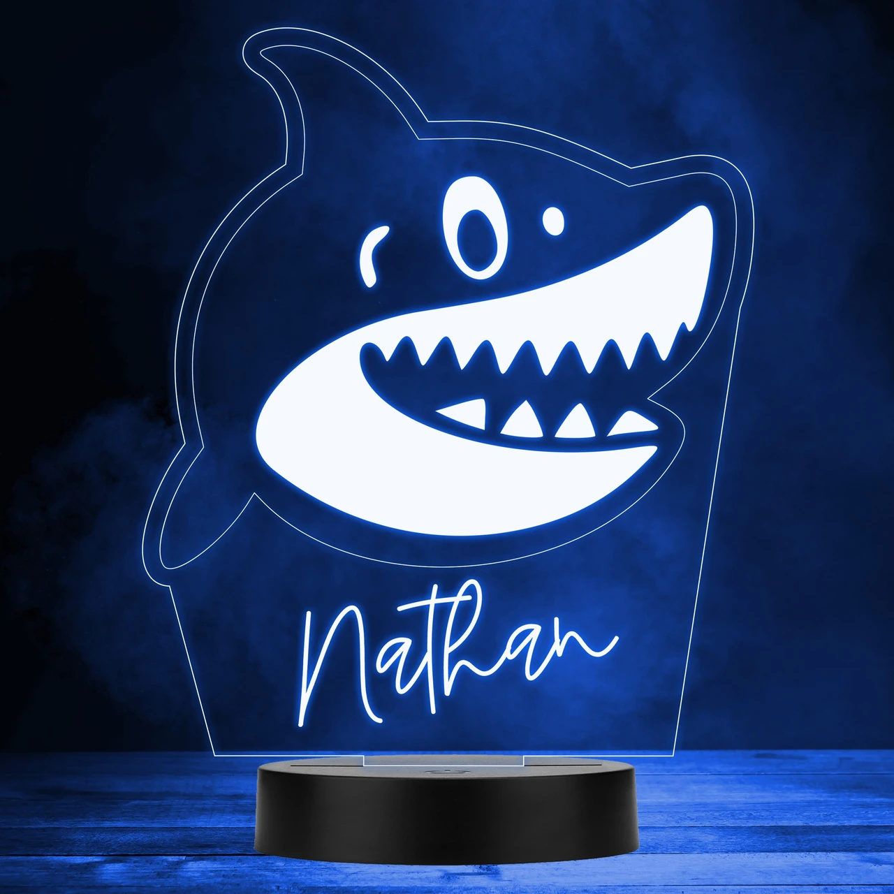 Led Design Shark Baby Shark Cute Sea Animal Multicolour Personalised Gift LED Lamp Night ...
