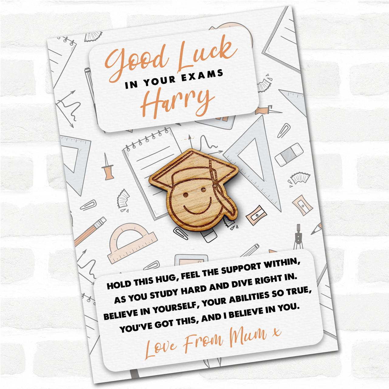Graduation Cap Emoji Good Luck In Your Exams Personalised Gift Pocket ...