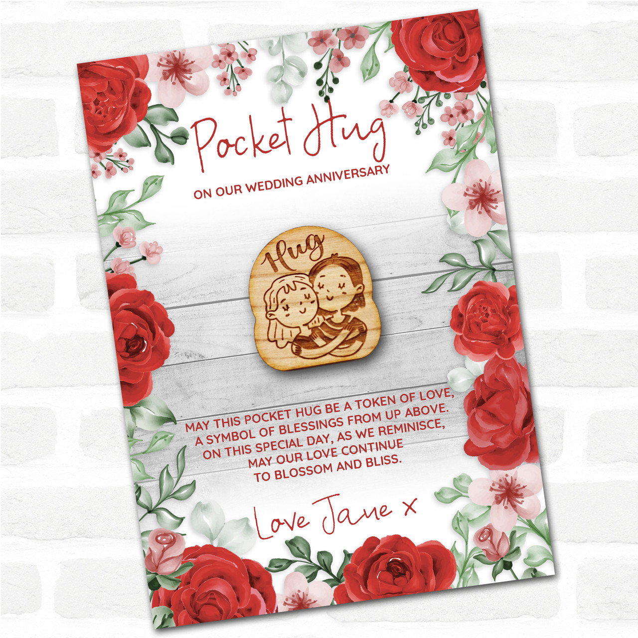 Pocket Hug Gift Card, For the one you Love and Family & Friend.