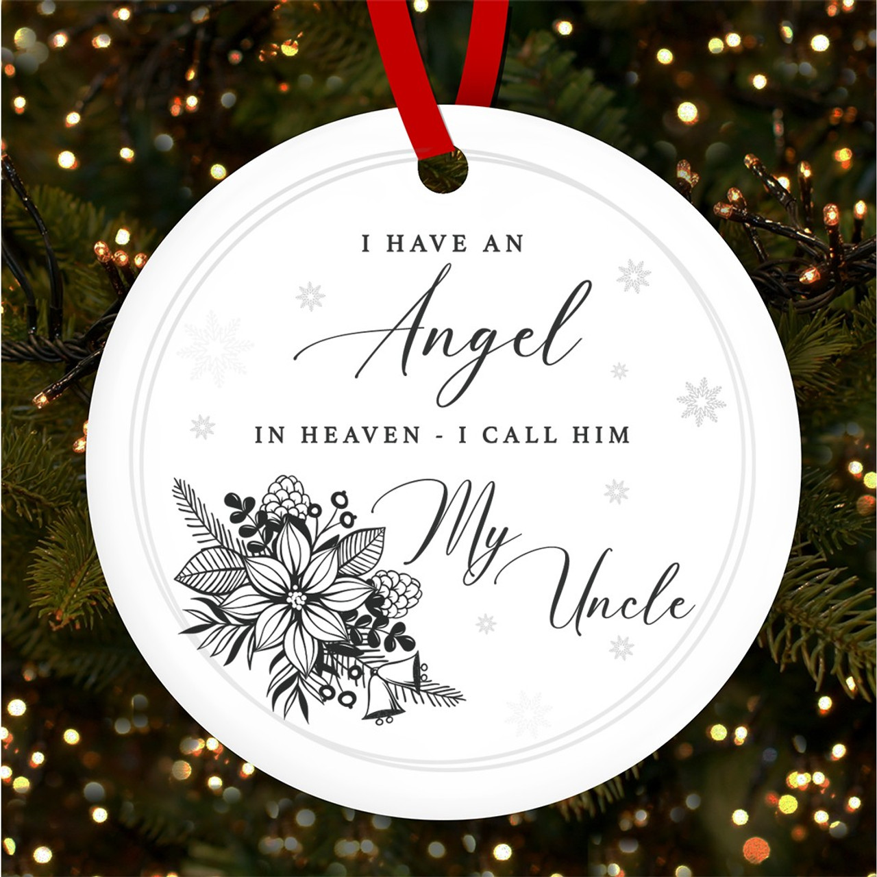 Uncle Memorial Angel In Heaven Personalised Christmas Tree ...