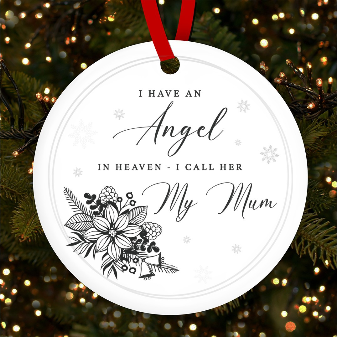 Mum Memorial Angel In Heaven Personalised Christmas Tree Ornament
