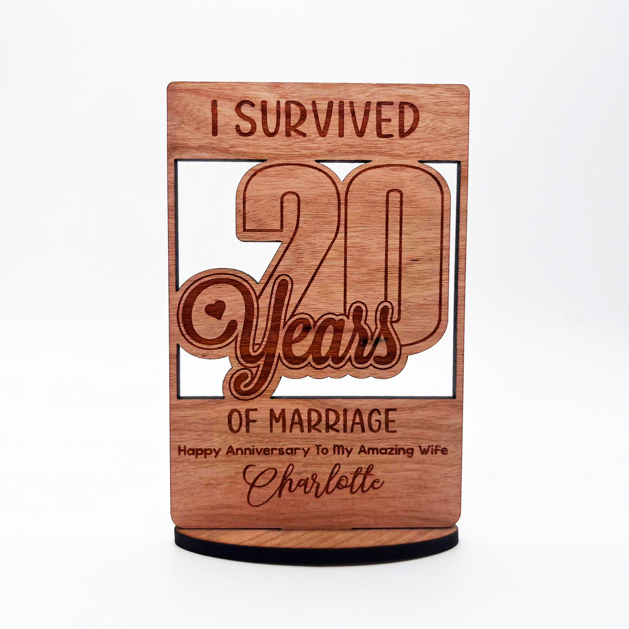 I Survived 20 Years Of Marriage Wedding Anniversary Keepsake