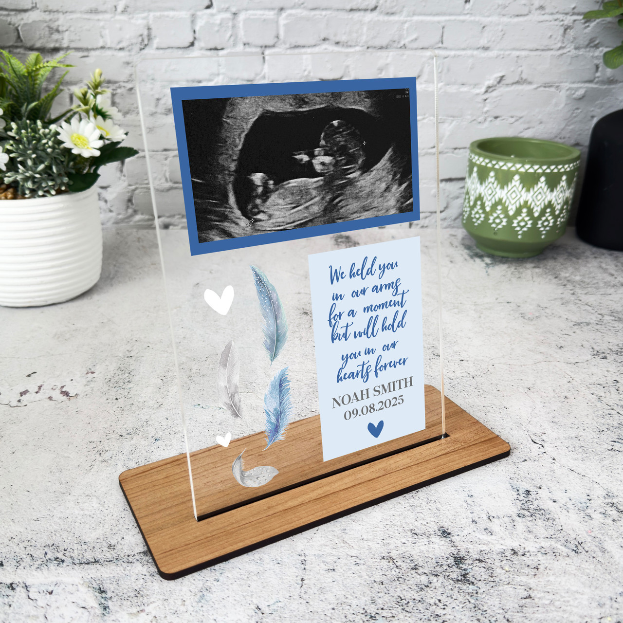 Baby Boy Blue Pregnancy Loss Miscarriage Memorial Photo Keepsake