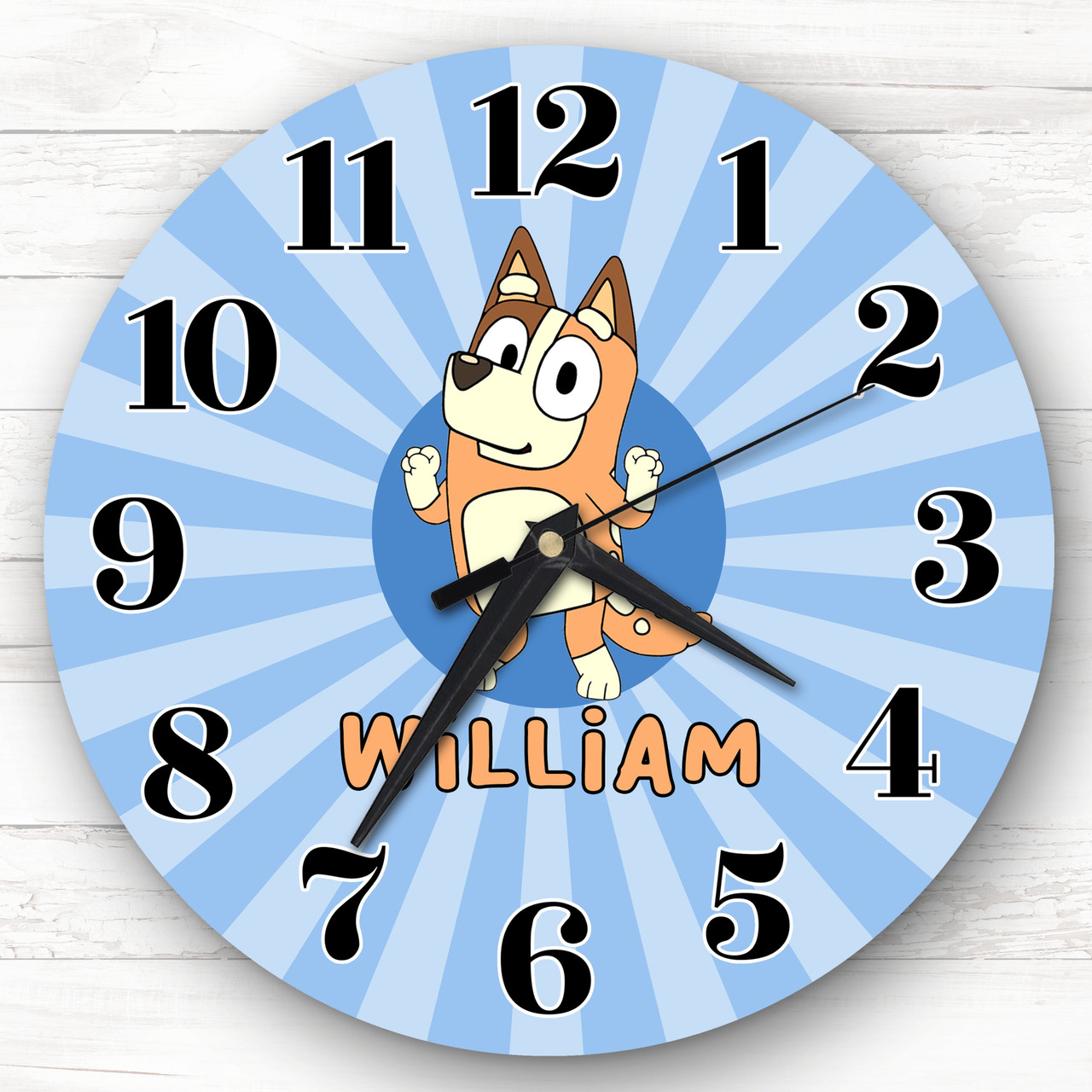 Bluey Chilli Heeler Personalised Gift For Kid's Bedroom Clock