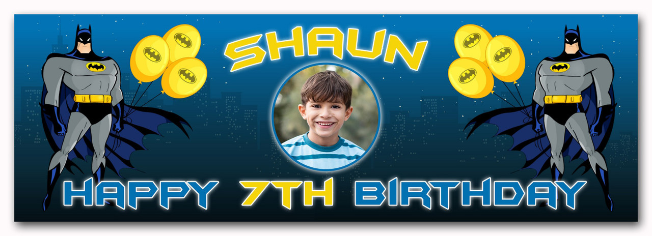 thumbnail image 2 of Personalised Batman Birthday Banner For Kids' Party - Multicoloured Paper - 2 Included 2 of 2