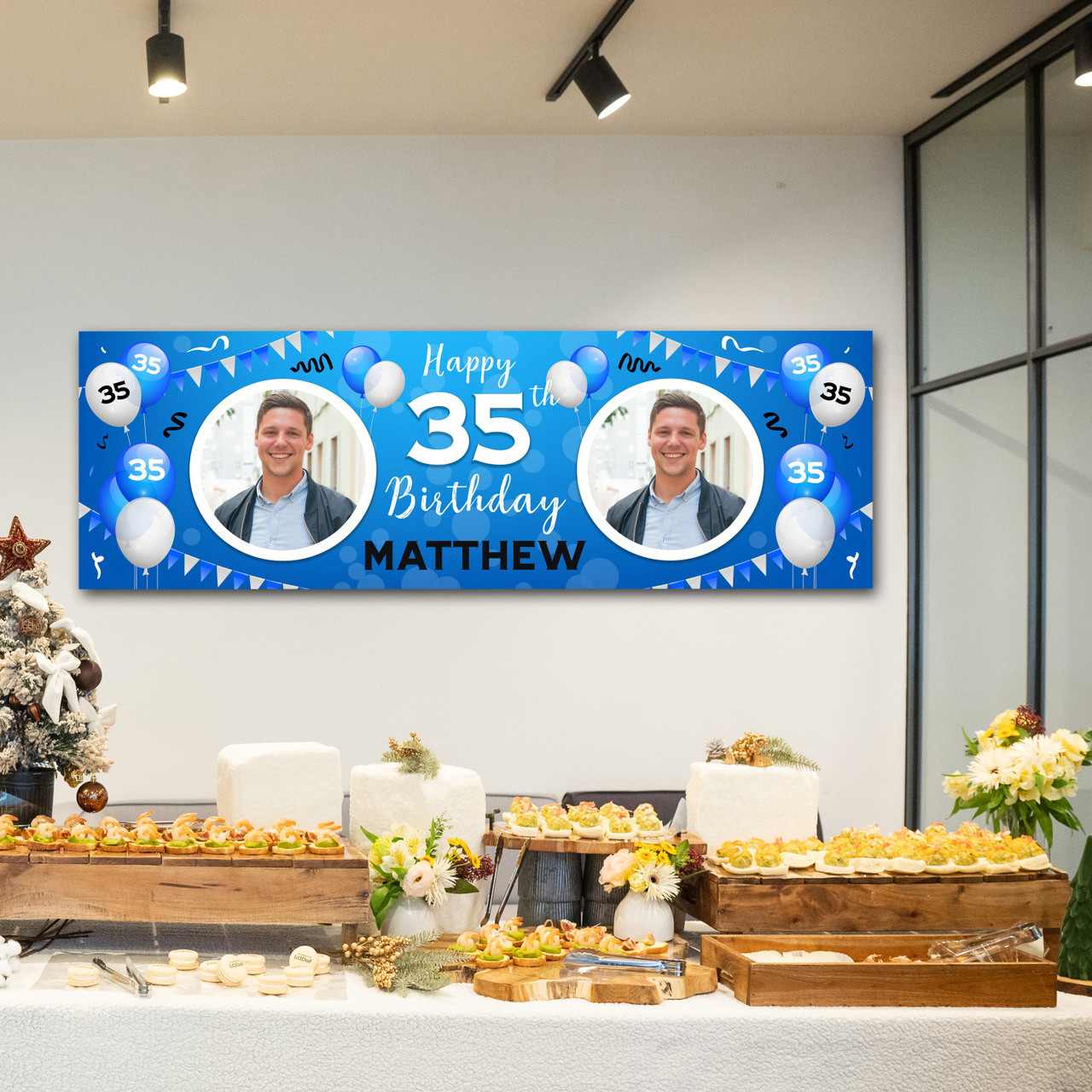 Bn-OSI-35 Happy Birthday Banner – 185 X 89,9 Cm | Wiederverwendbarer Stoff Für Party & Raumdeko