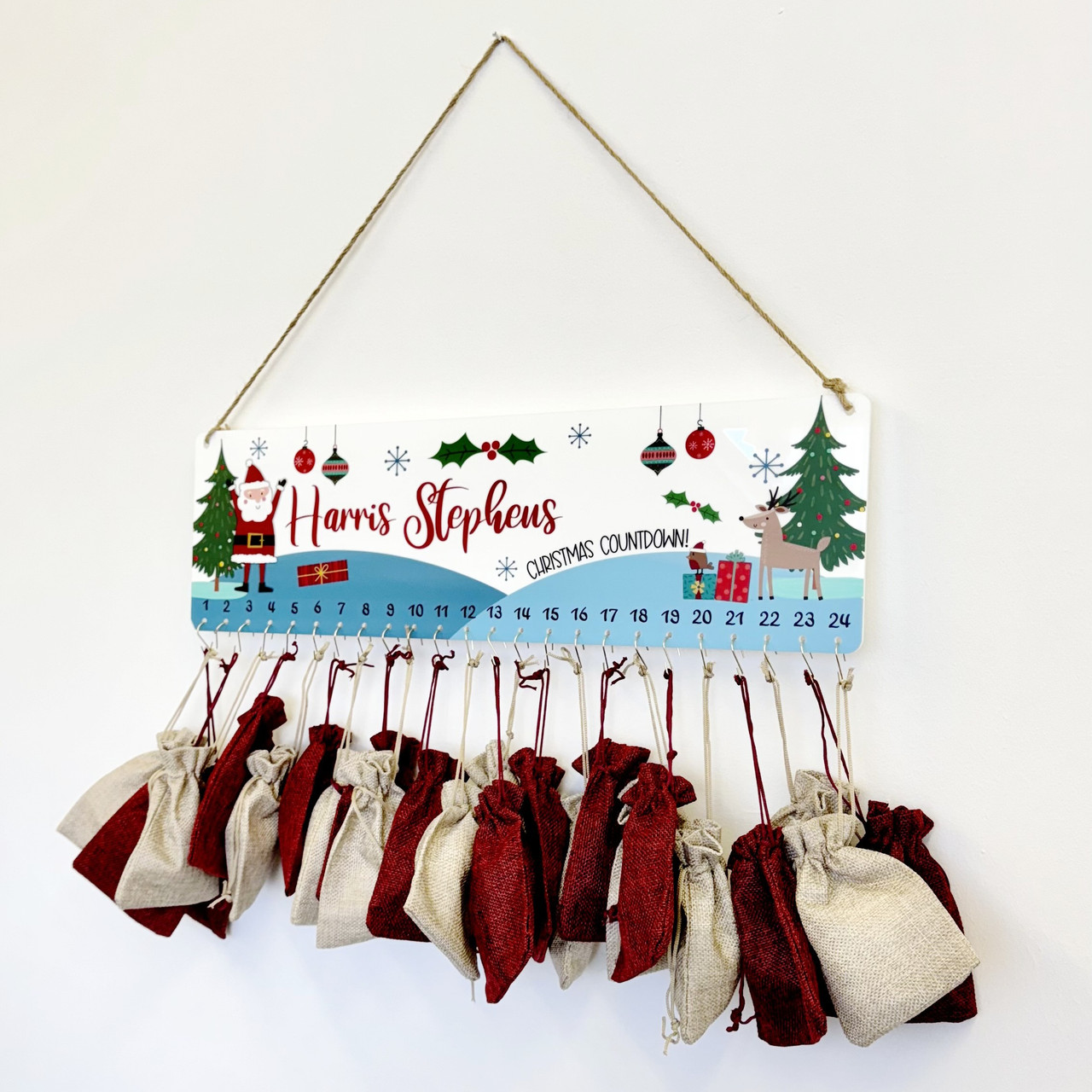 Second Ave Personalised Kids Childrens Christmas Xmas Festive Reindeer