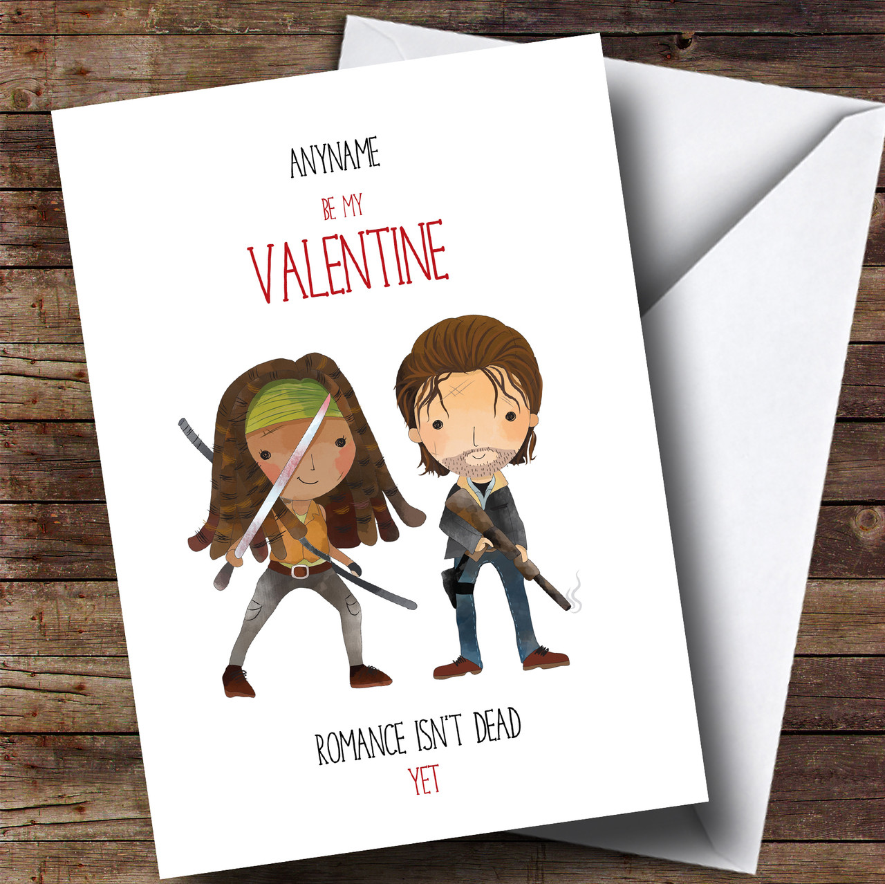 Funny Walking Dead Valentines Personalised Card - The Card Zoo