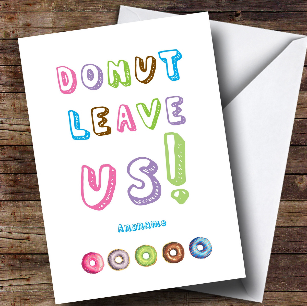 Personalised Funny Donut Leave Us Bon Voyage Going Travelling Card ...