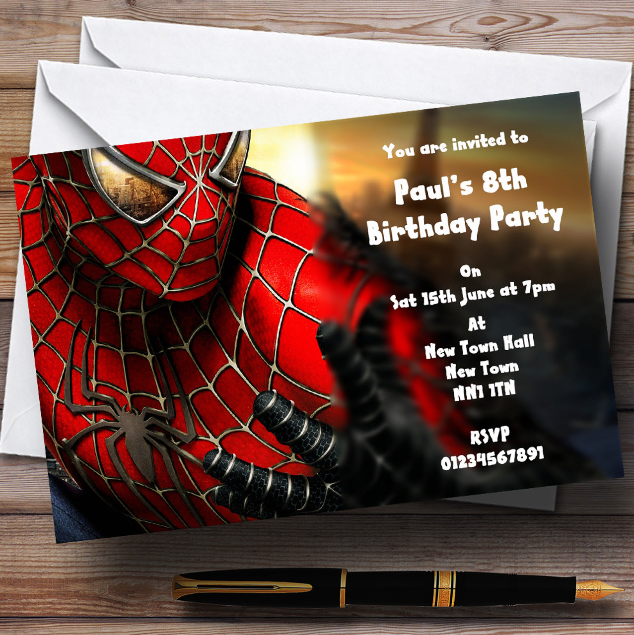 Spiderman Personalised Children's Party Invitations - The Card Zoo