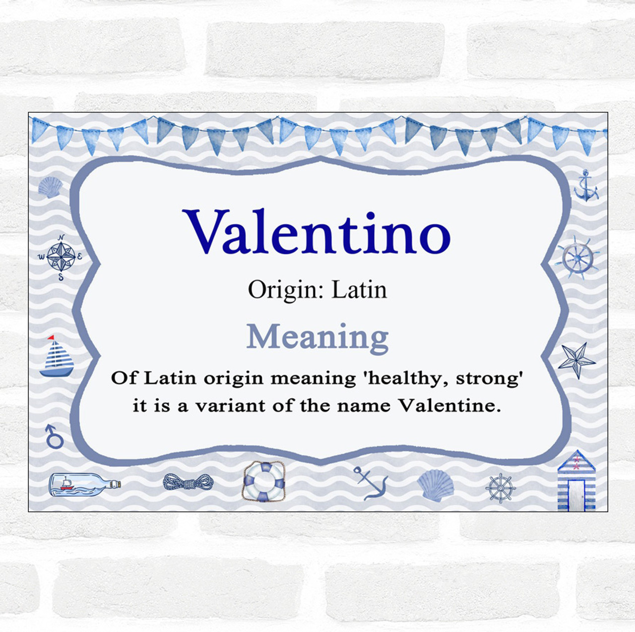 Valentino Meaning Nautical Certificate - The Card Zoo