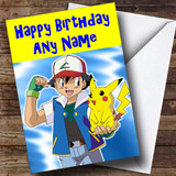Pokemon & Pikachu Personalised Birthday Card - The Card Zoo