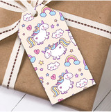 Doodle Unicorns Children's Birthday Present Favor Gift Tags