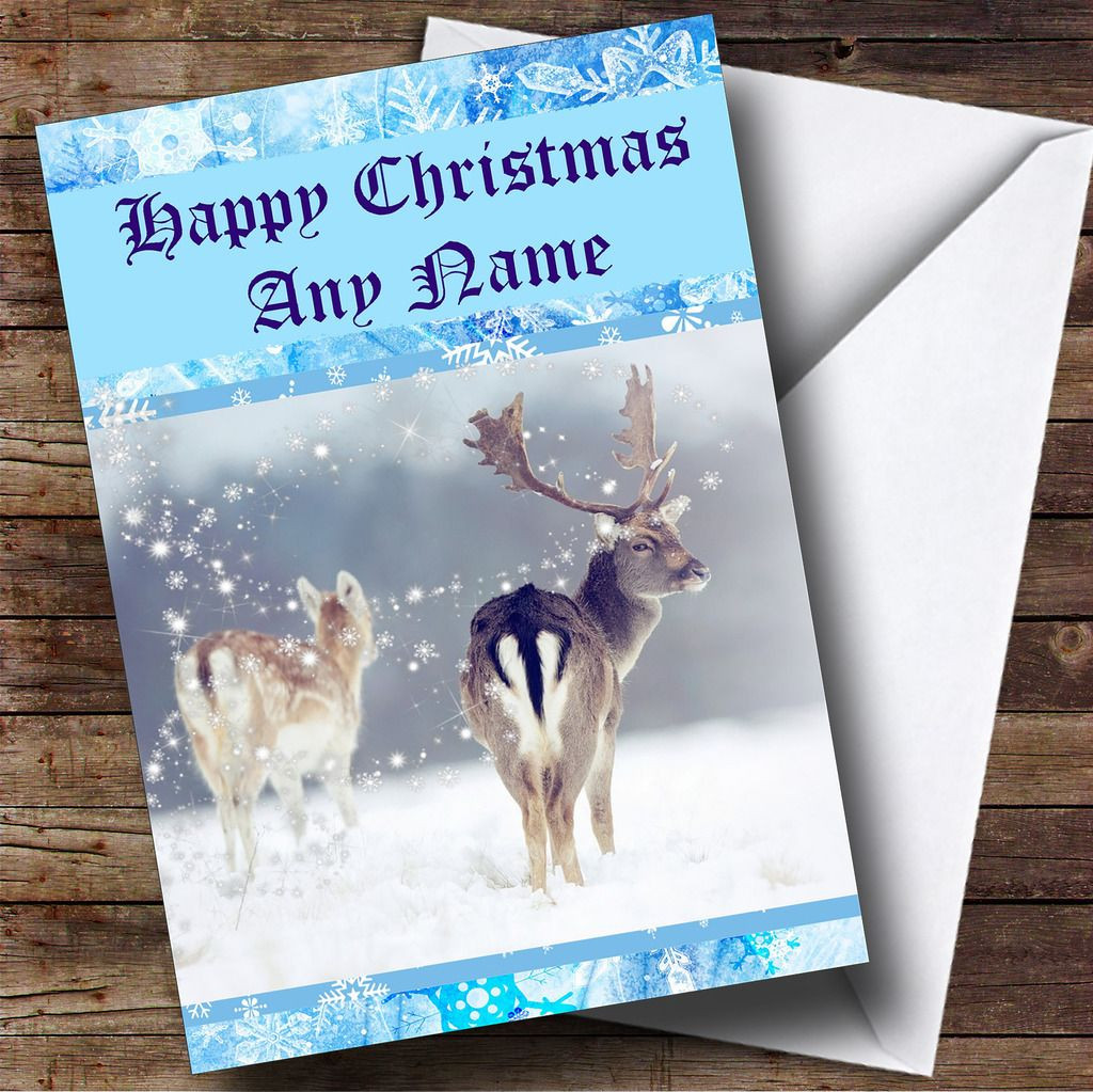 Reindeer Christmas Card Personalised - The Card Zoo